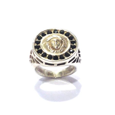 bague versace argent|Bagues Homme .